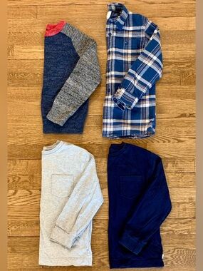 Gap Kids Boys Size Small (6/7) Bundle Long Sleeve Shirts Sweater Flannel